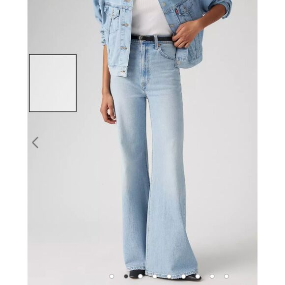 Levi’s Ribcage Bell High Rise Flare Jeans Light Wash Size 29 NWT Retro 70s inspo - Picture 2 of 13